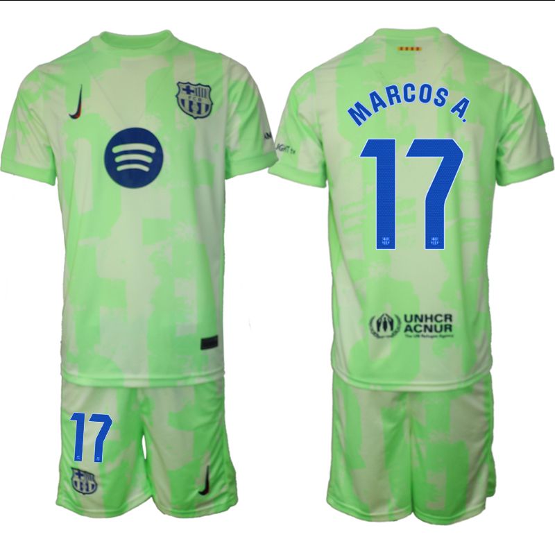 Men 2024-2025 Club Barcelona away Green #17 Soccer Jersey